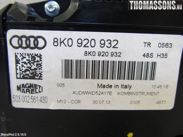 Audi A4 12-15 Instr Kombinert
