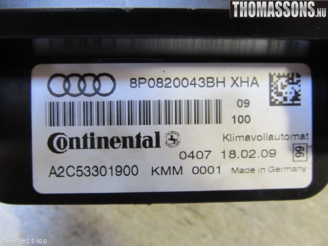 Audi A3/S3 05-13 Varme Ac Betjening-Display