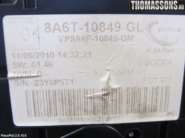 Ford FIESTA 09-12 Instr Kombinert