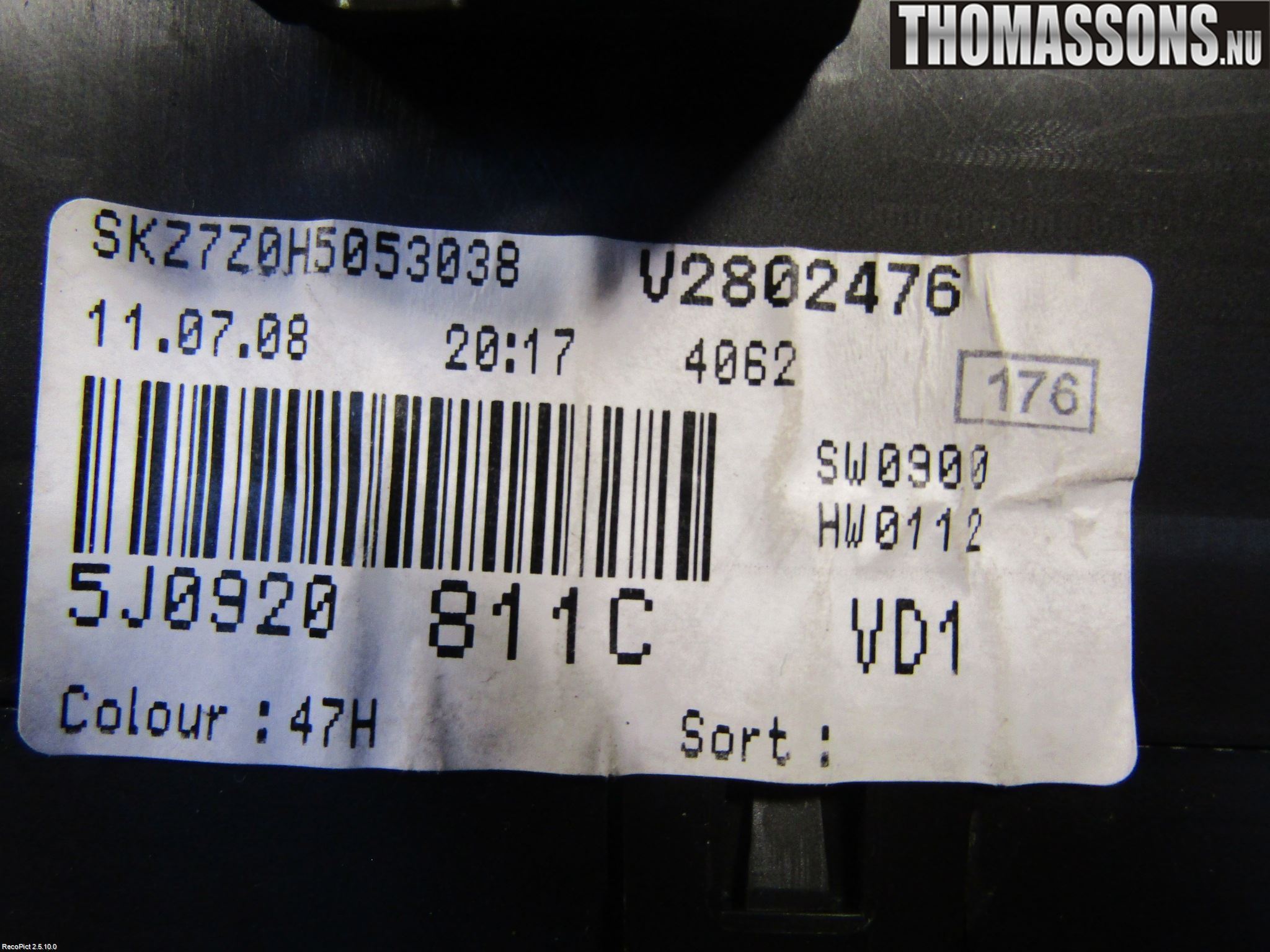 Skoda FABIA 07-14 Instr Kombinert