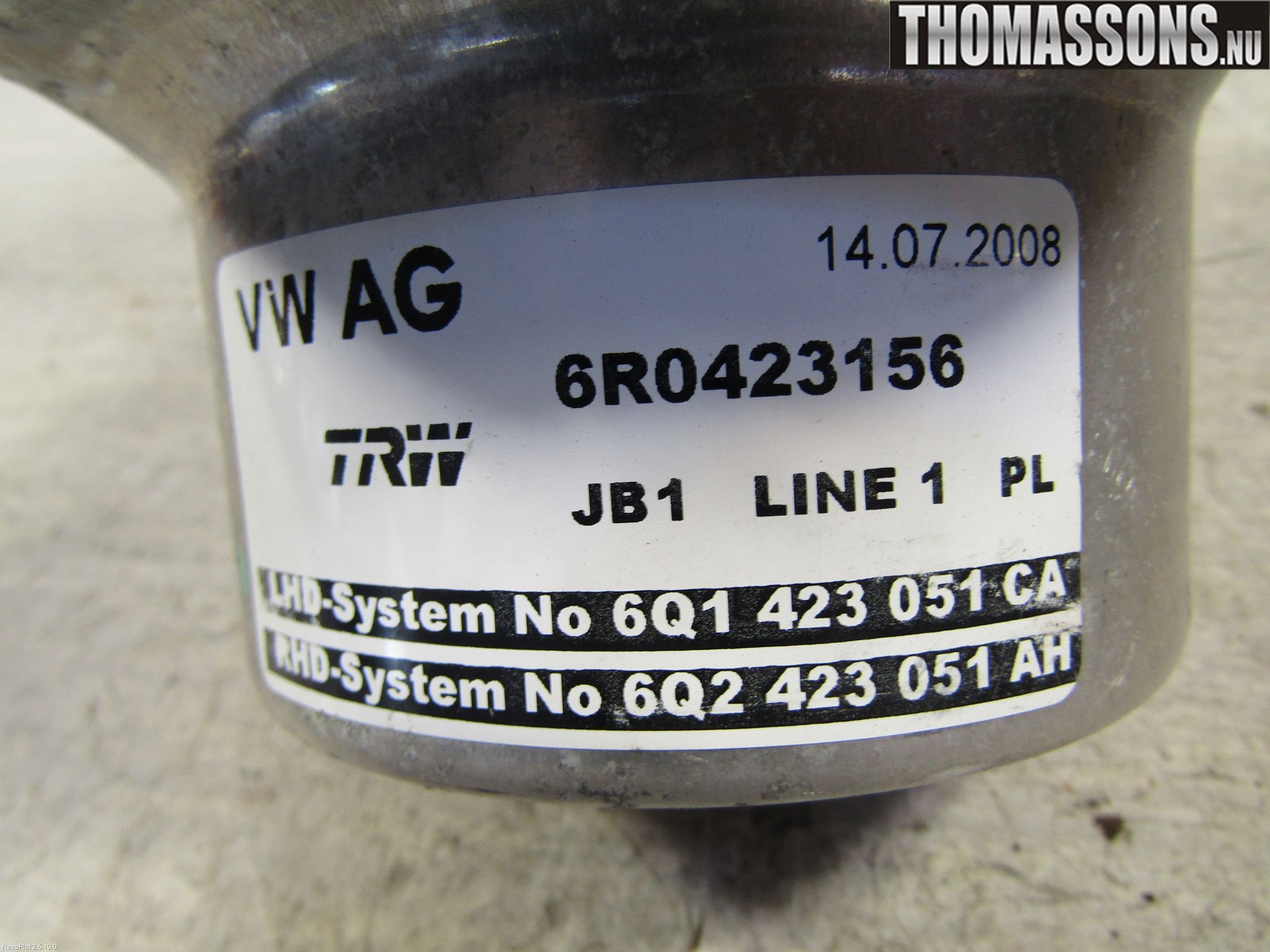 Skoda FABIA 07-14 Servostyring Eletrisk Pumpe