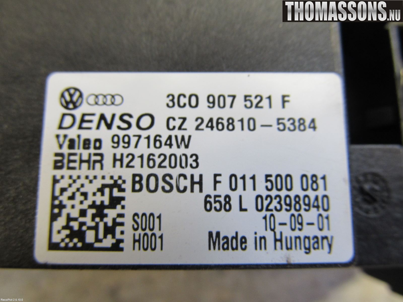 Volkswagen VW PASSAT 05-11 Varmeapparat Viftemotstand
