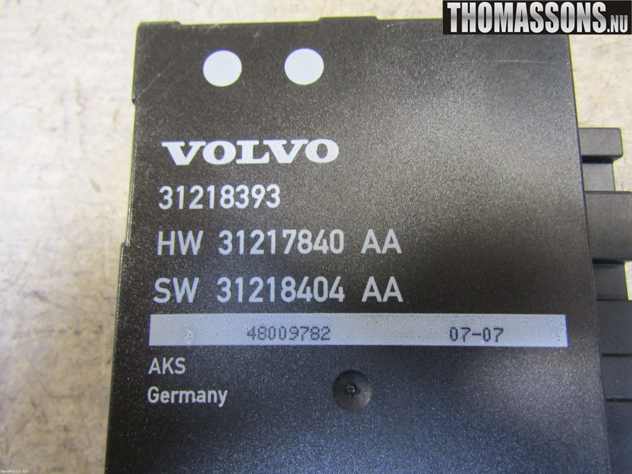 Volvo V70 08-13 Baklukeåpner Automatisk