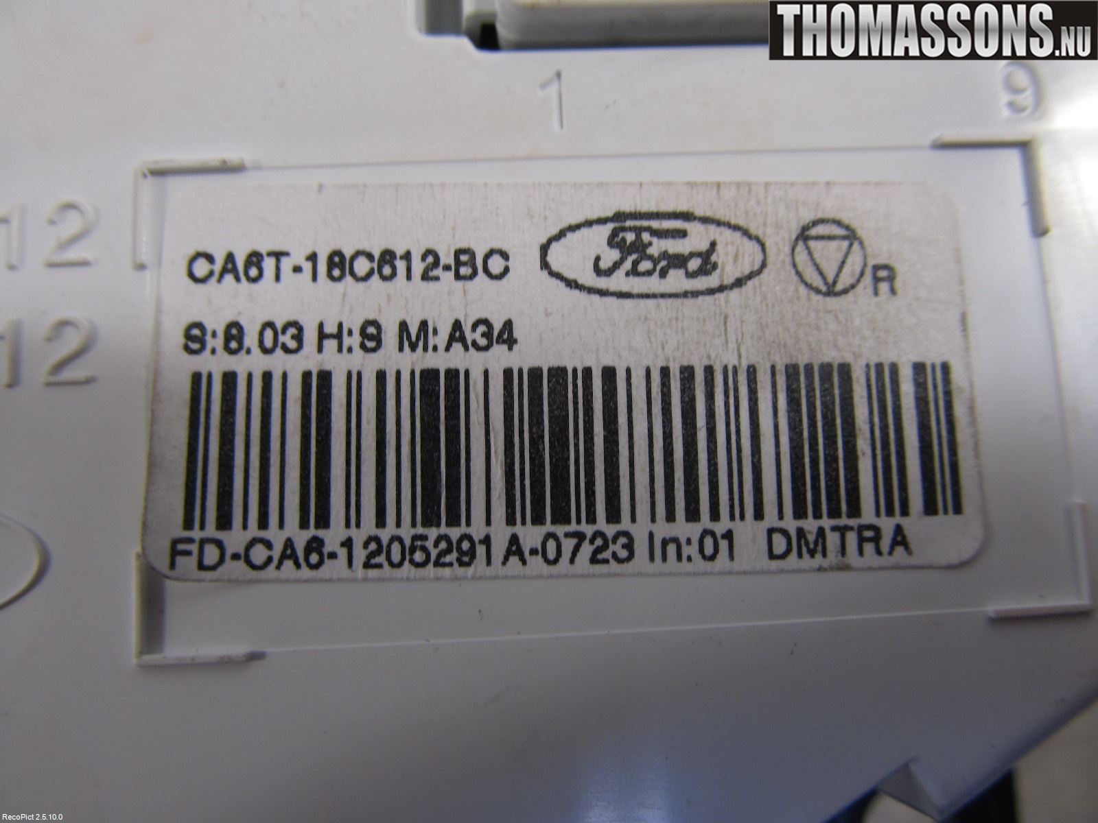 Ford FIESTA 09-12 Varme Ac Betjening-Display