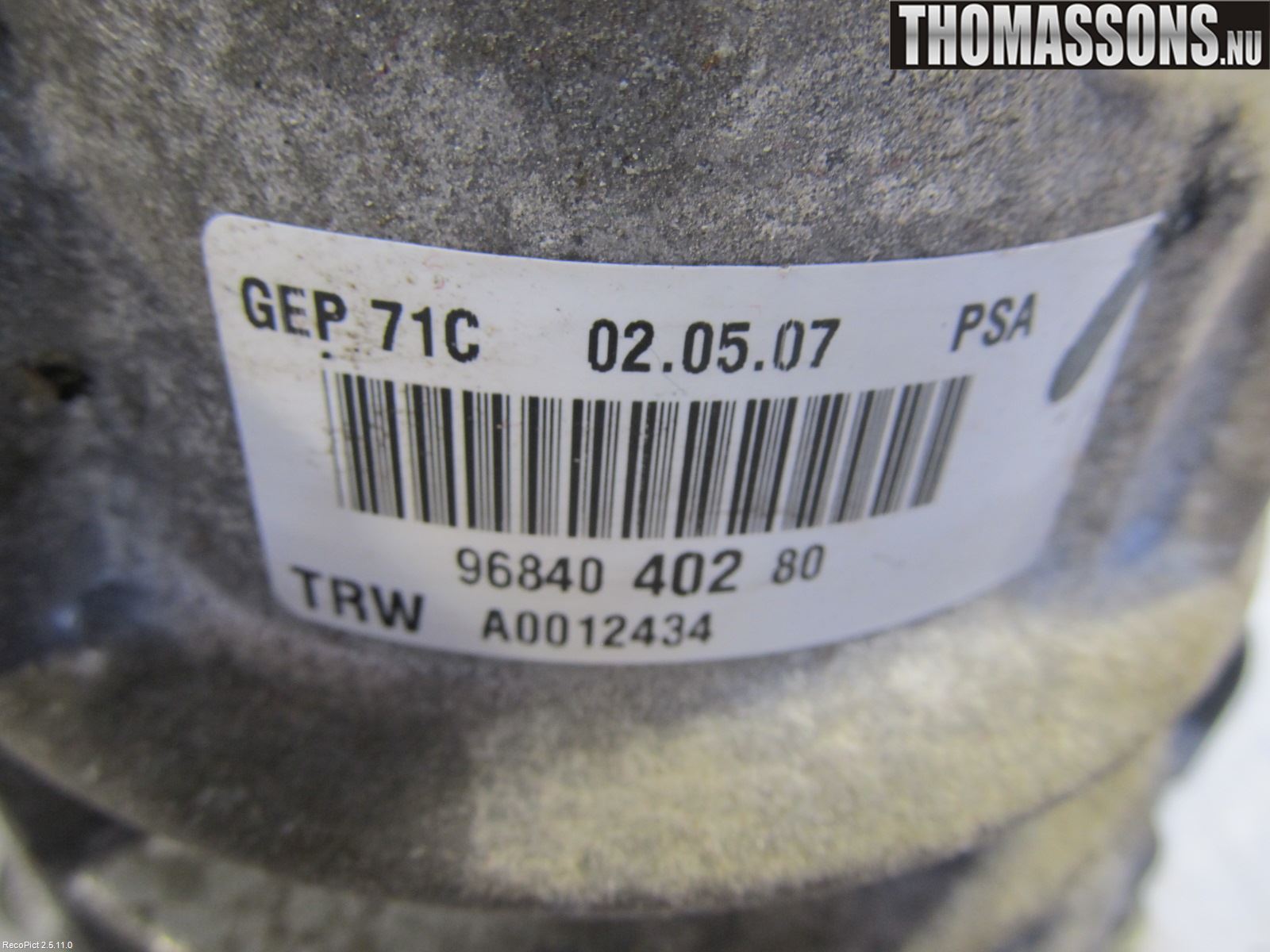 Citroen C4 GRAND PICASSO 07-13 Servostyring Eletrisk Pumpe