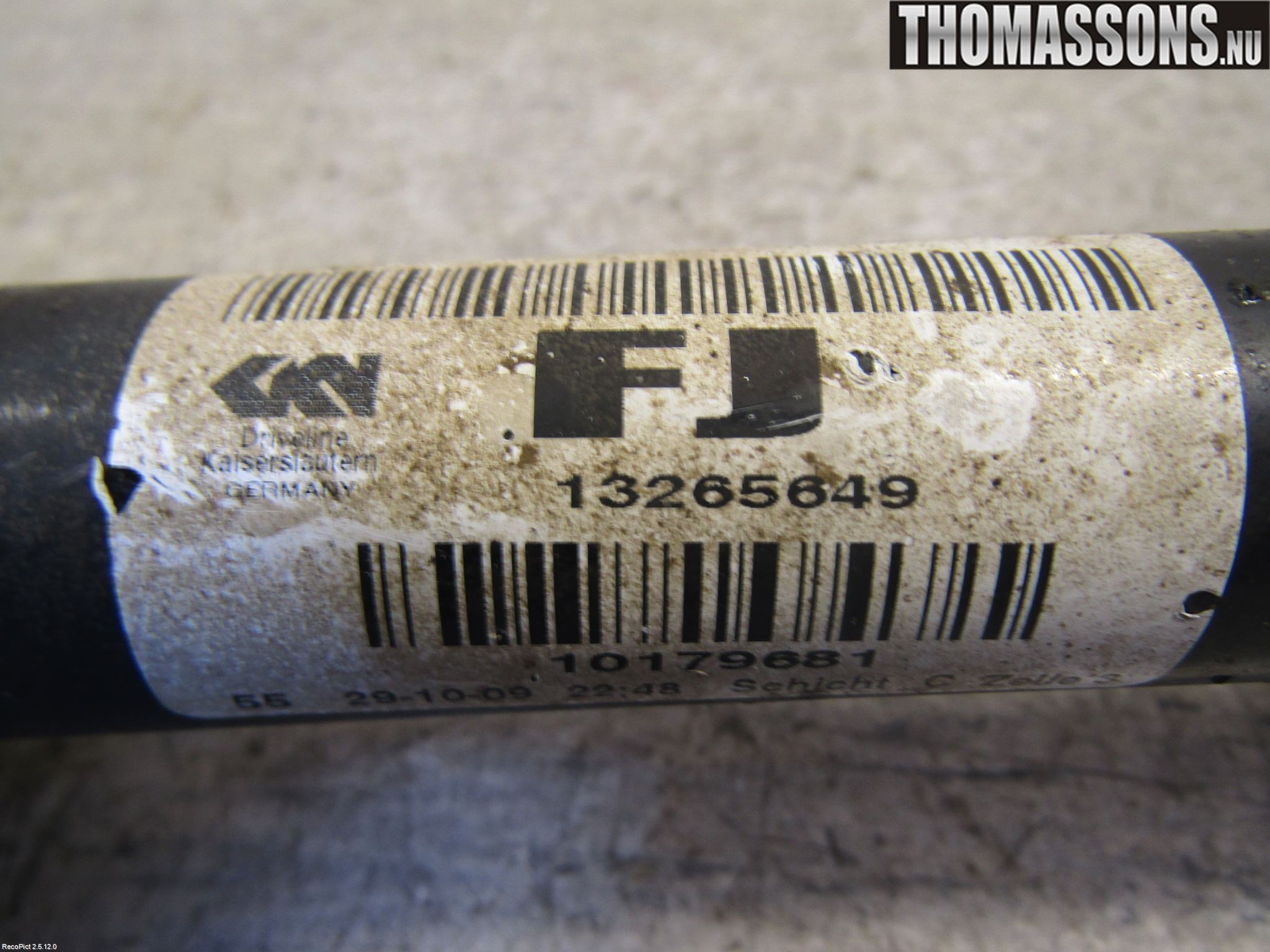 Opel INSIGNIA 09-16 Drivaksel Foran Kompl Venstre
