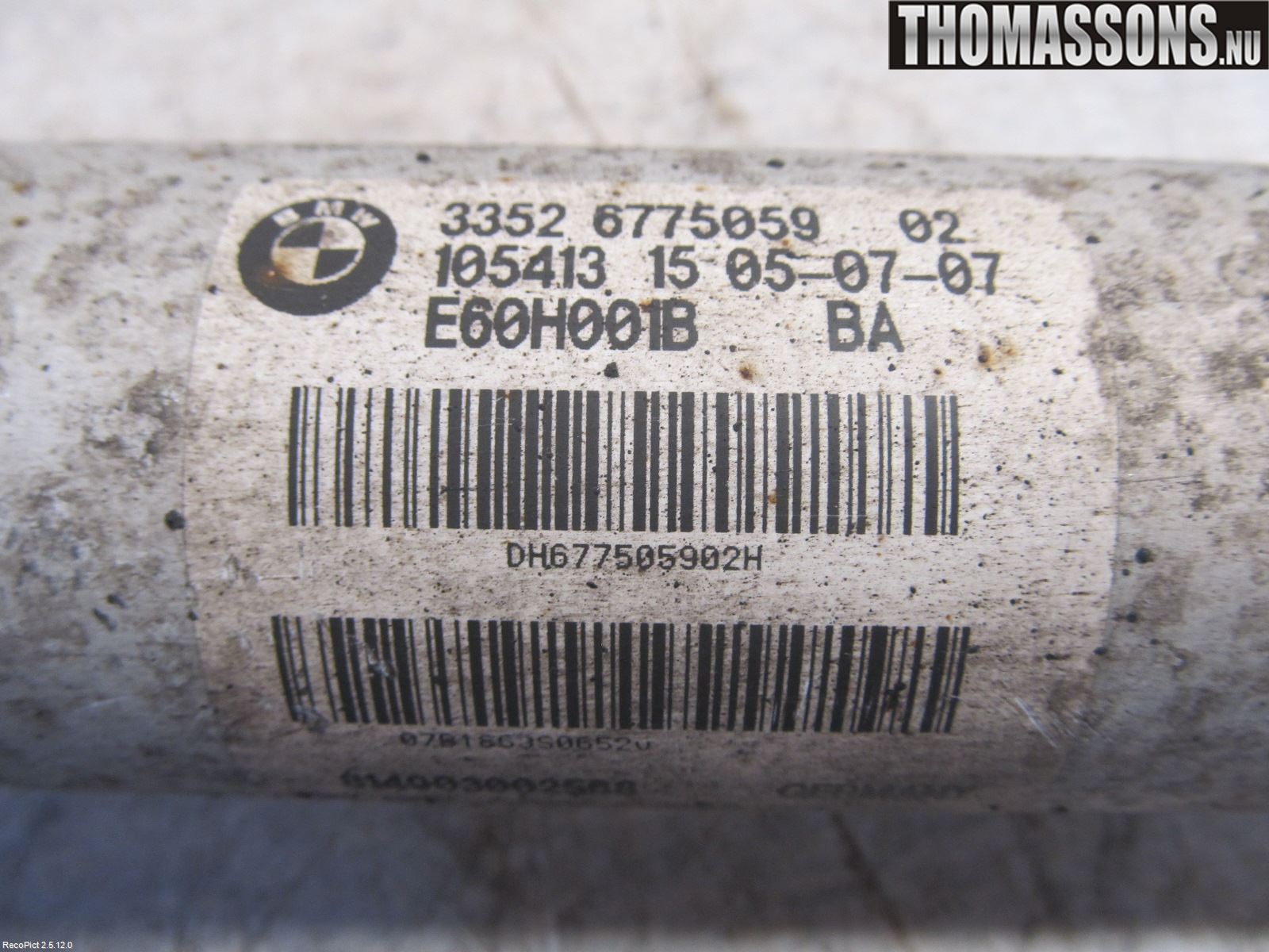 BMW 5 E60/61 Sed/Tou 02-10 Fjærbein Bak Venstre