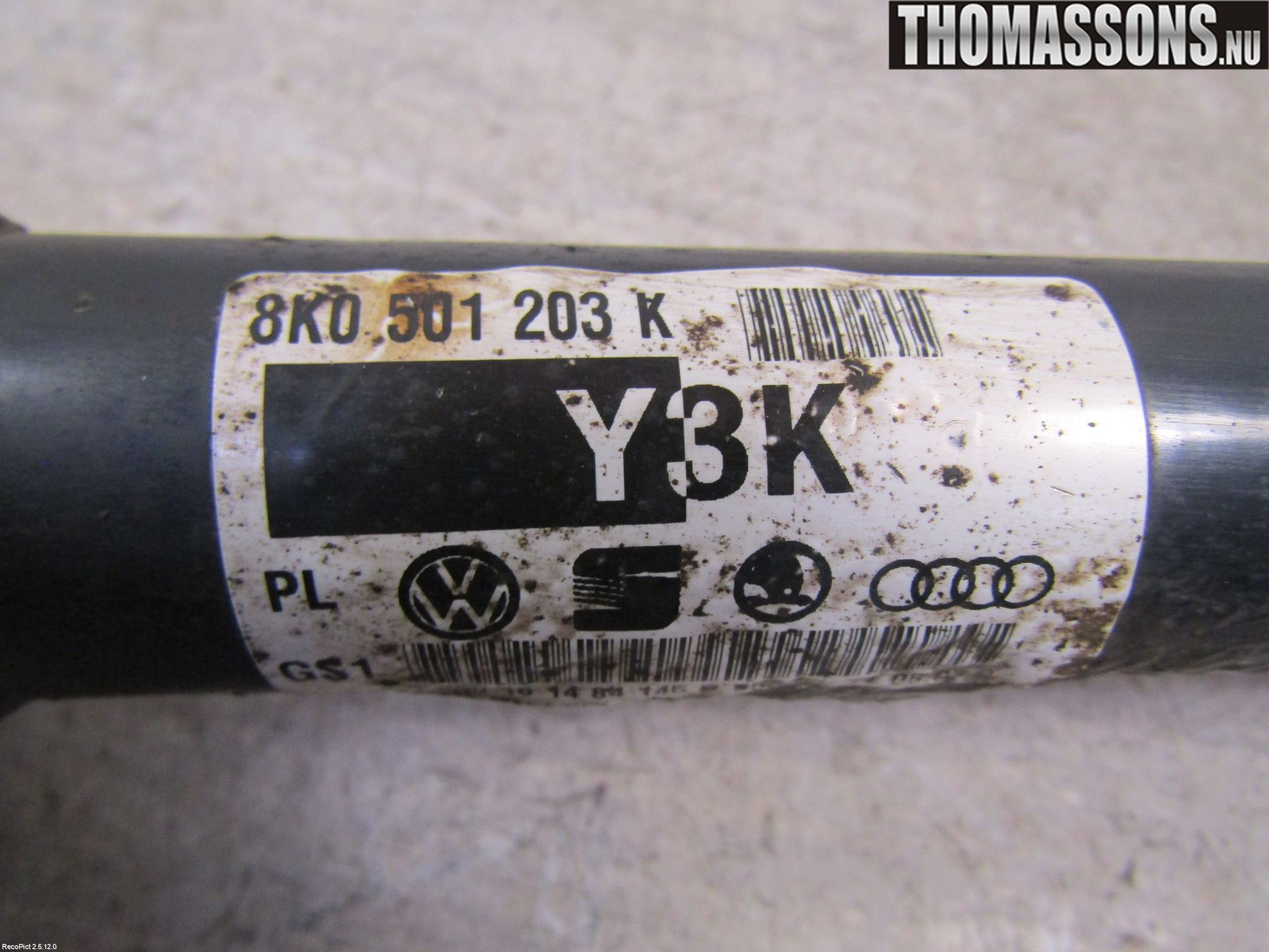 Audi A4/S4 08-11 Drivaksel Bak Kompl Venstre