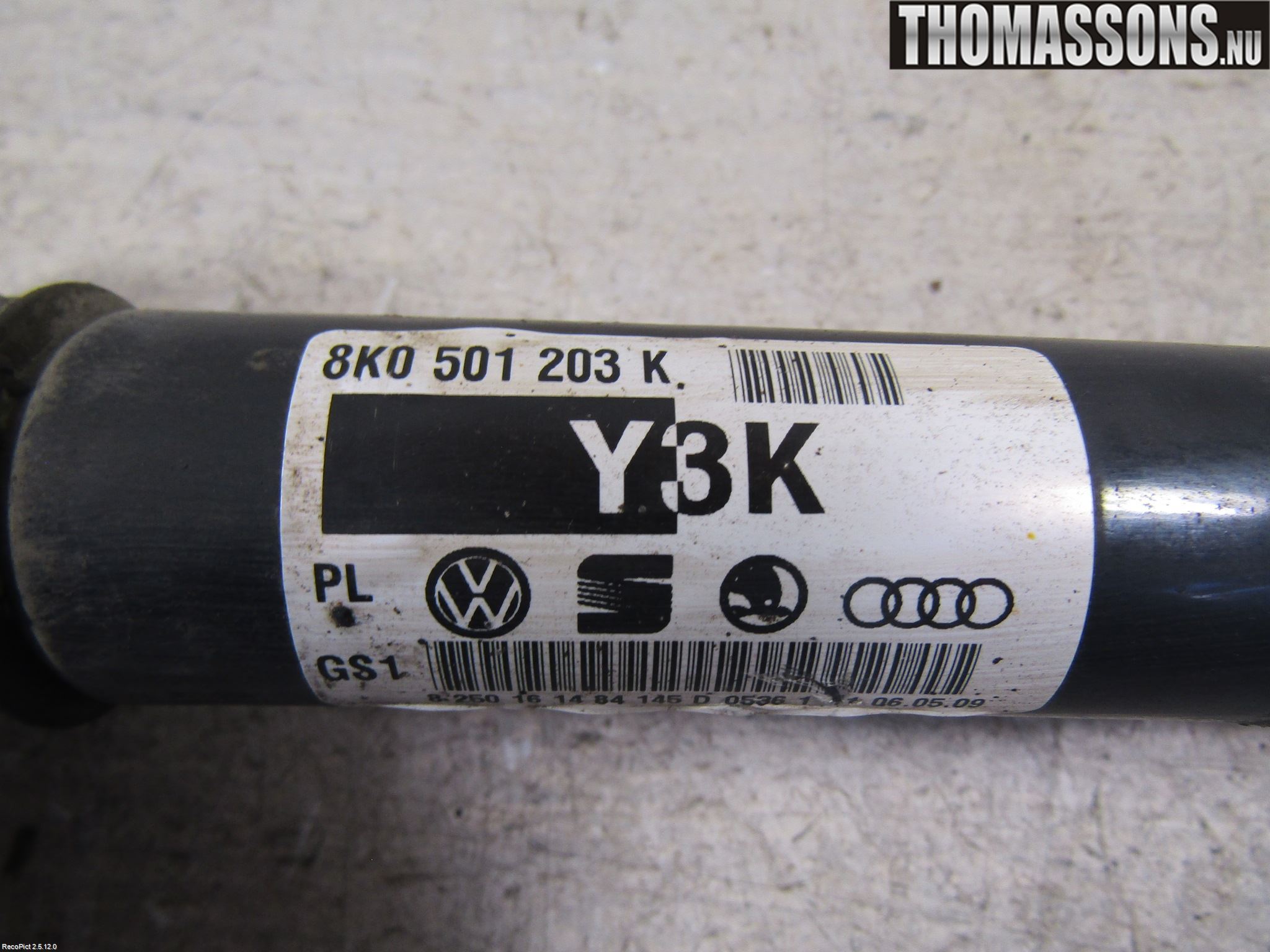 Audi A4/S4 08-11 Drivaksel Bak Kompl Høyre