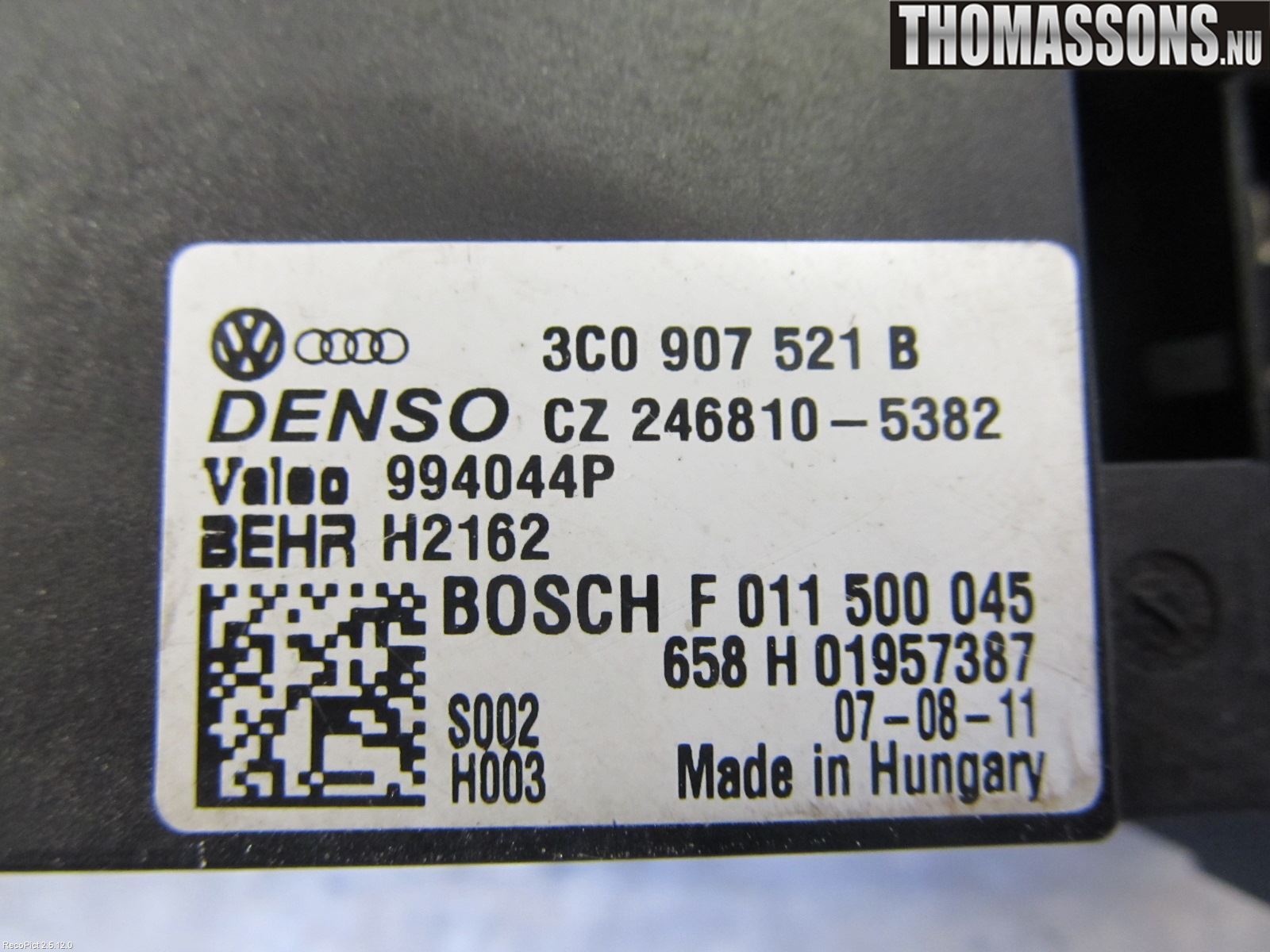 Volkswagen VW PASSAT 05-11 Varmeapparat Viftemotstand