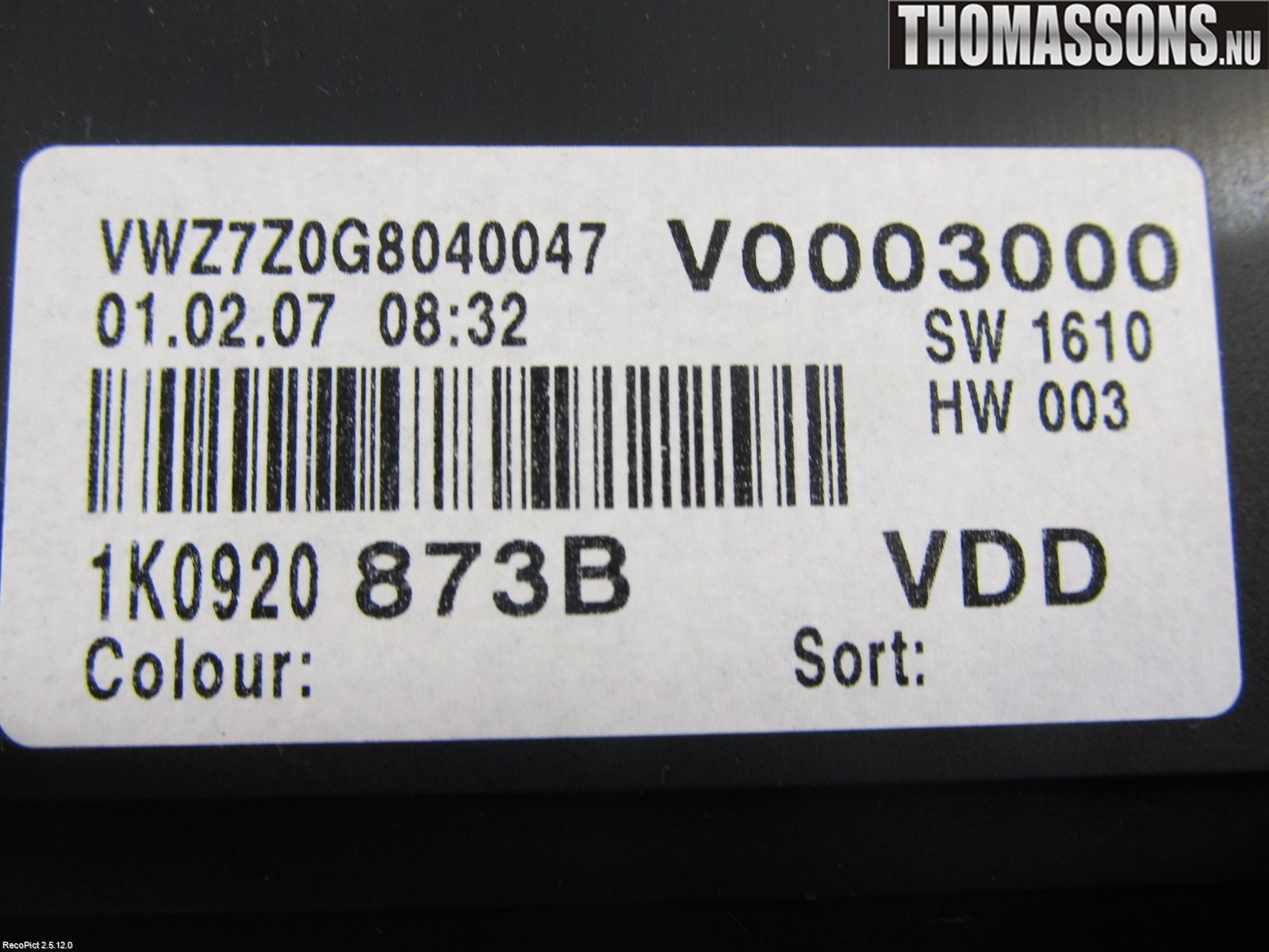 Volkswagen VW GOLF V 04-09 Instr Kombinert