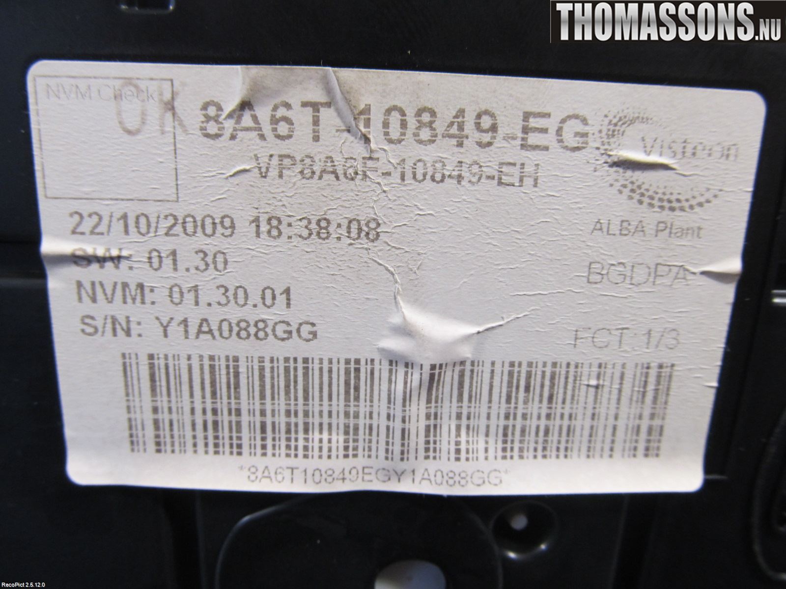 Ford FIESTA 09-12 Instr Kombinert