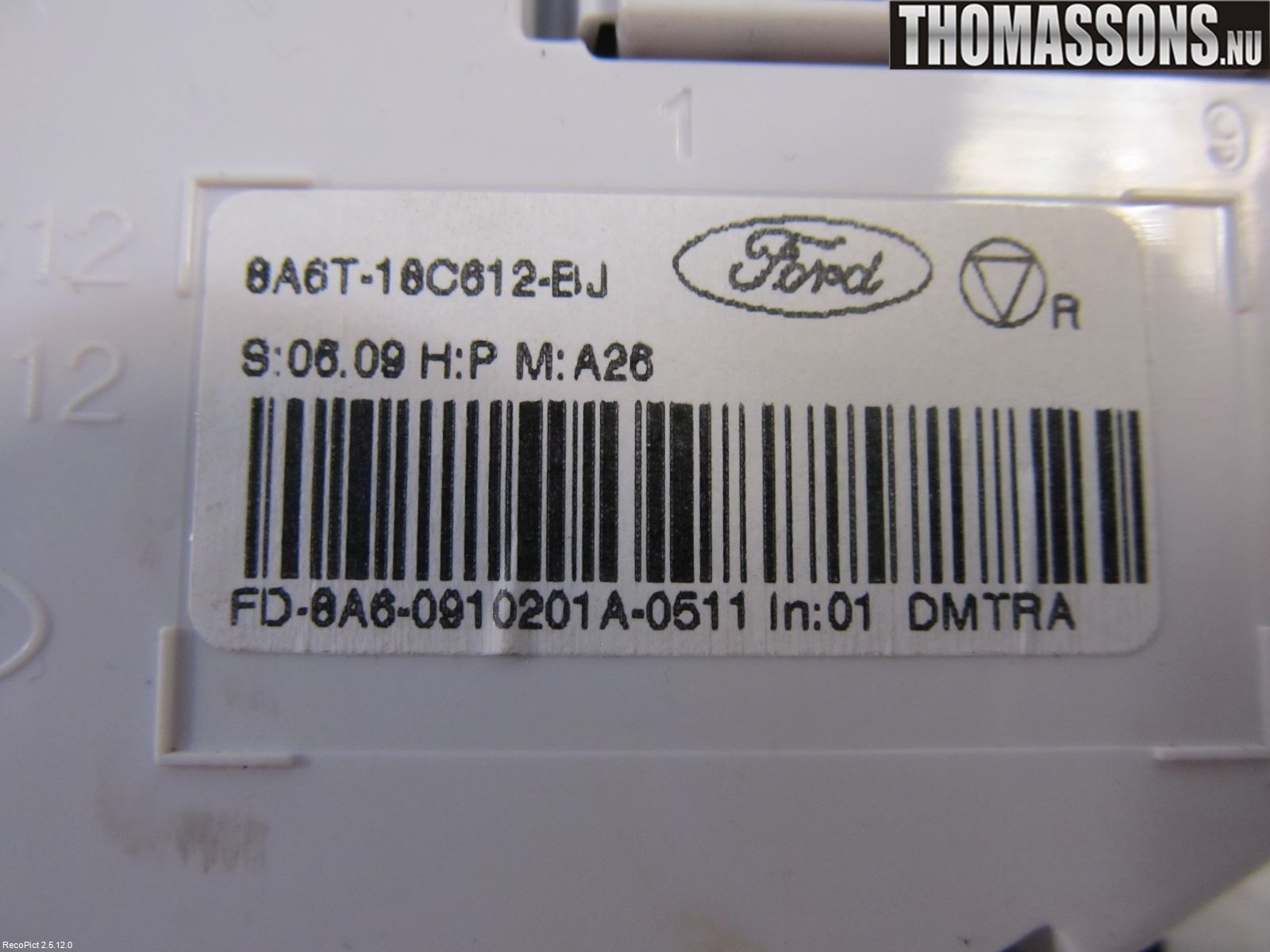 Ford FIESTA 09-12 Varme Ac Betjening-Display