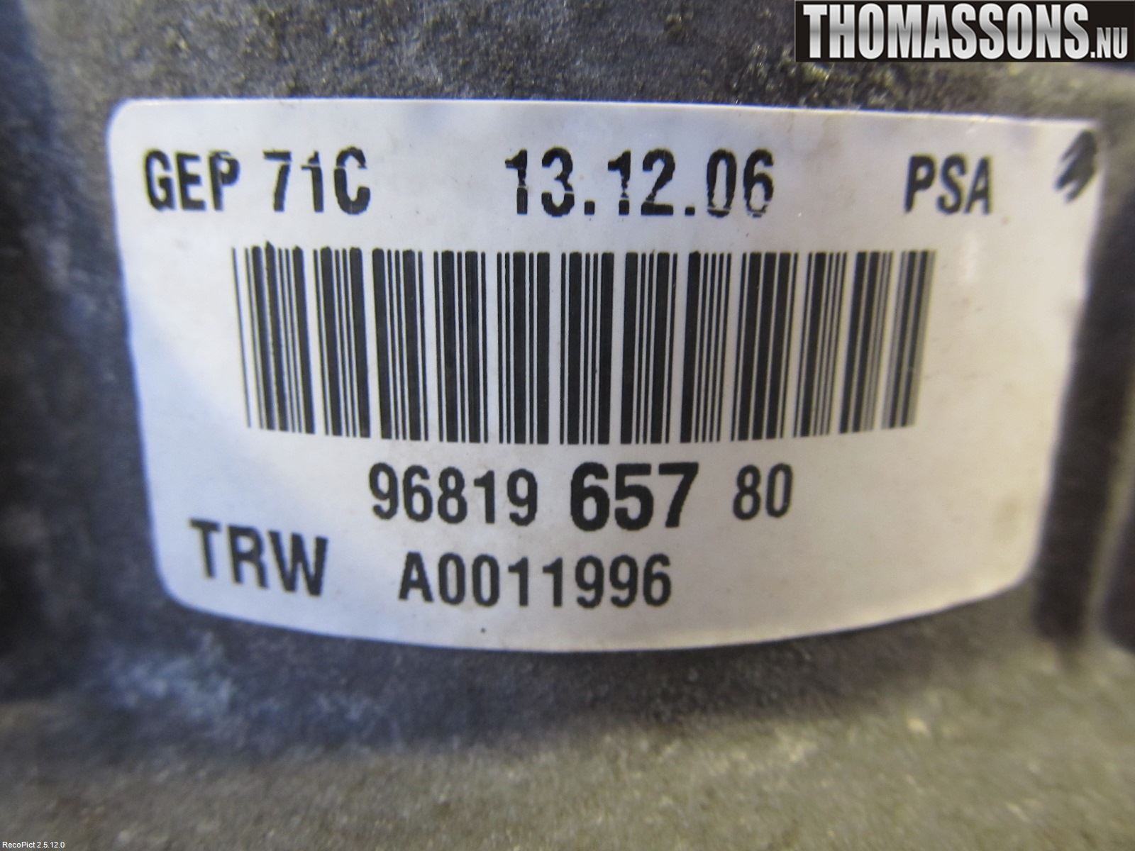 Citroen C4 GRAND PICASSO 07-13 Servostyring Eletrisk Pumpe