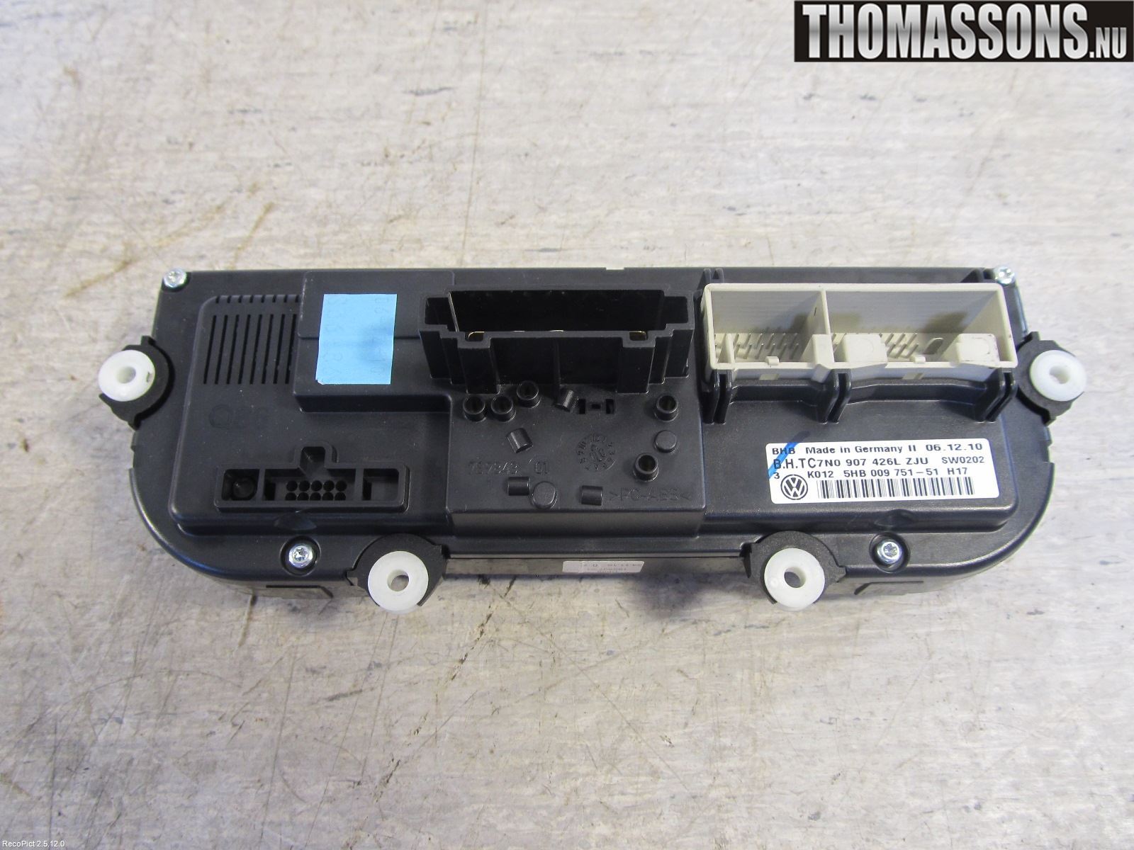 Volkswagen VW GOLF VI 09-13 Varme Ac Betjening-Display