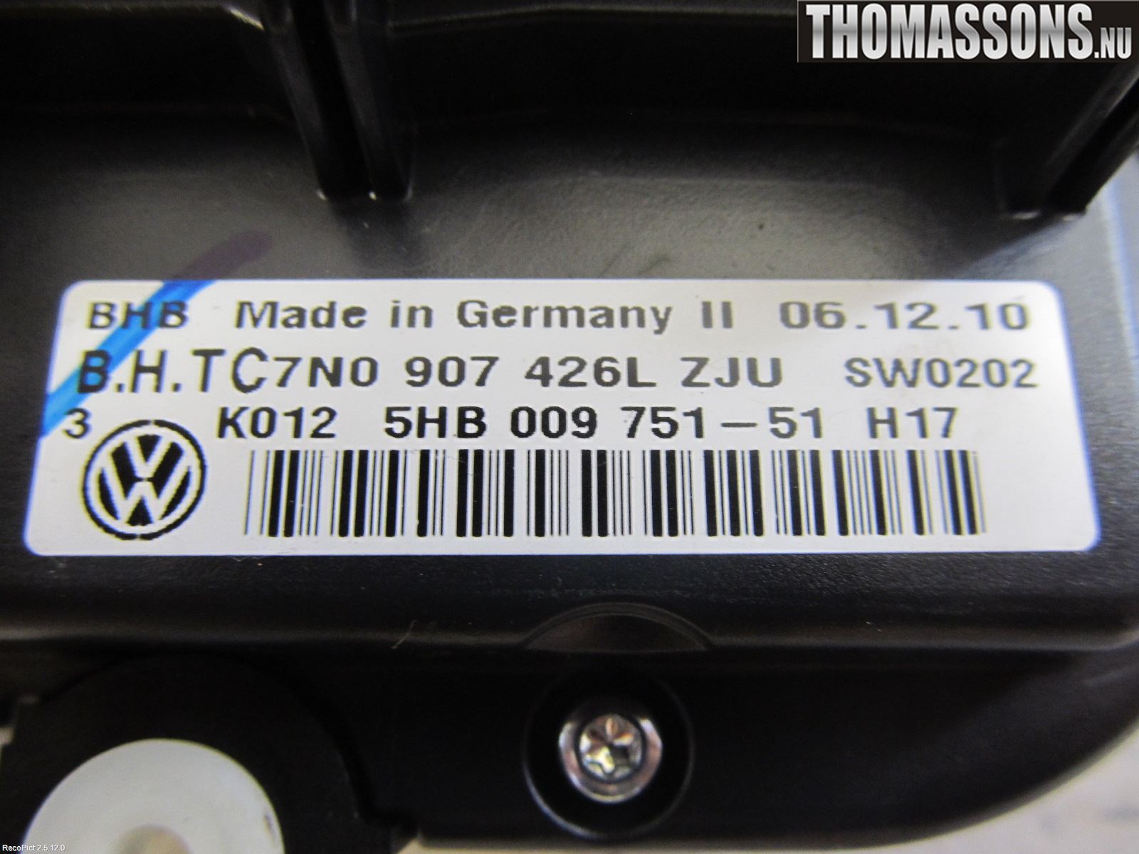 Volkswagen VW GOLF VI 09-13 Varme Ac Betjening-Display