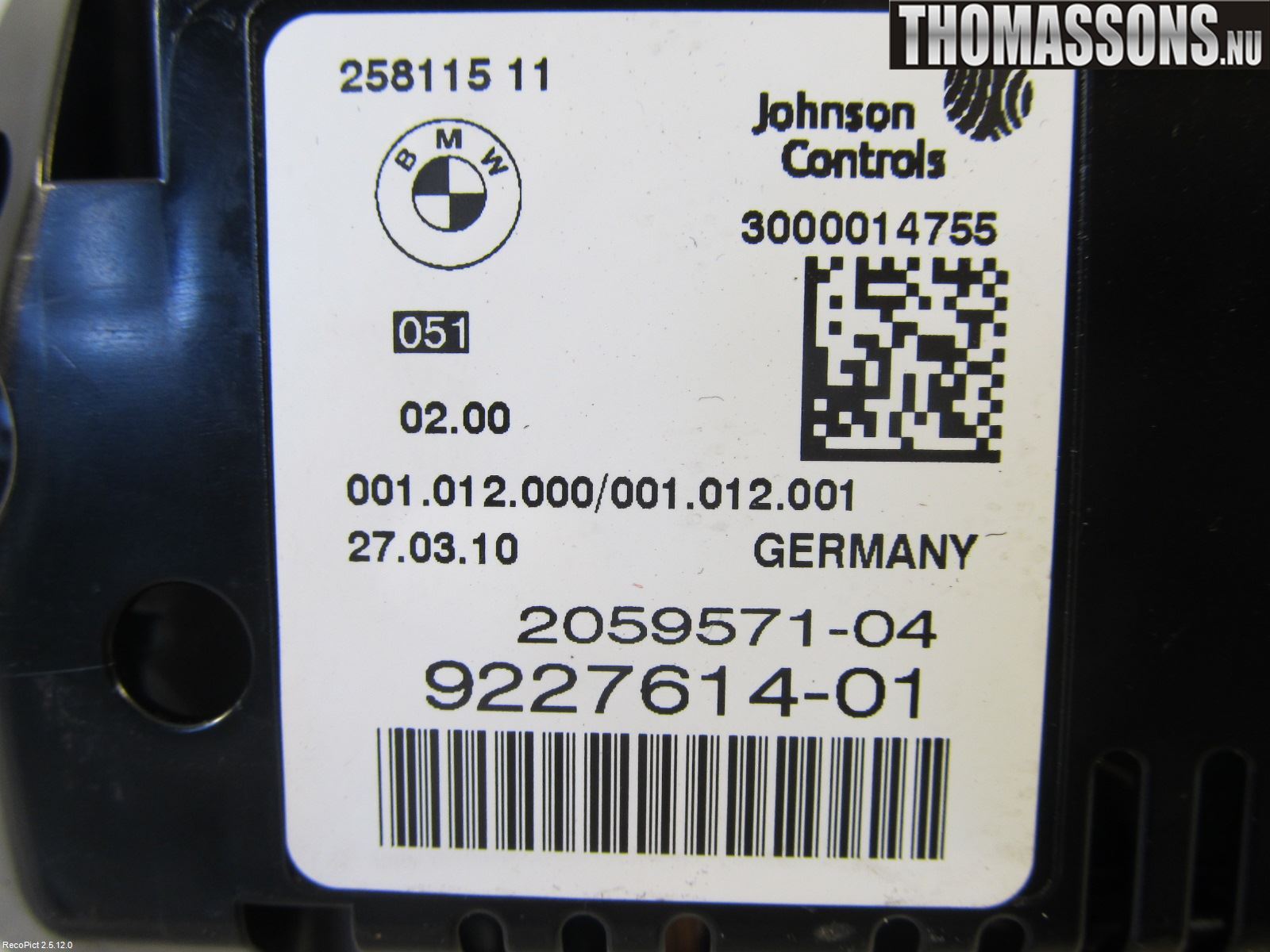 BMW 5 F10/F11/F18 09-17 Instr Kombinert