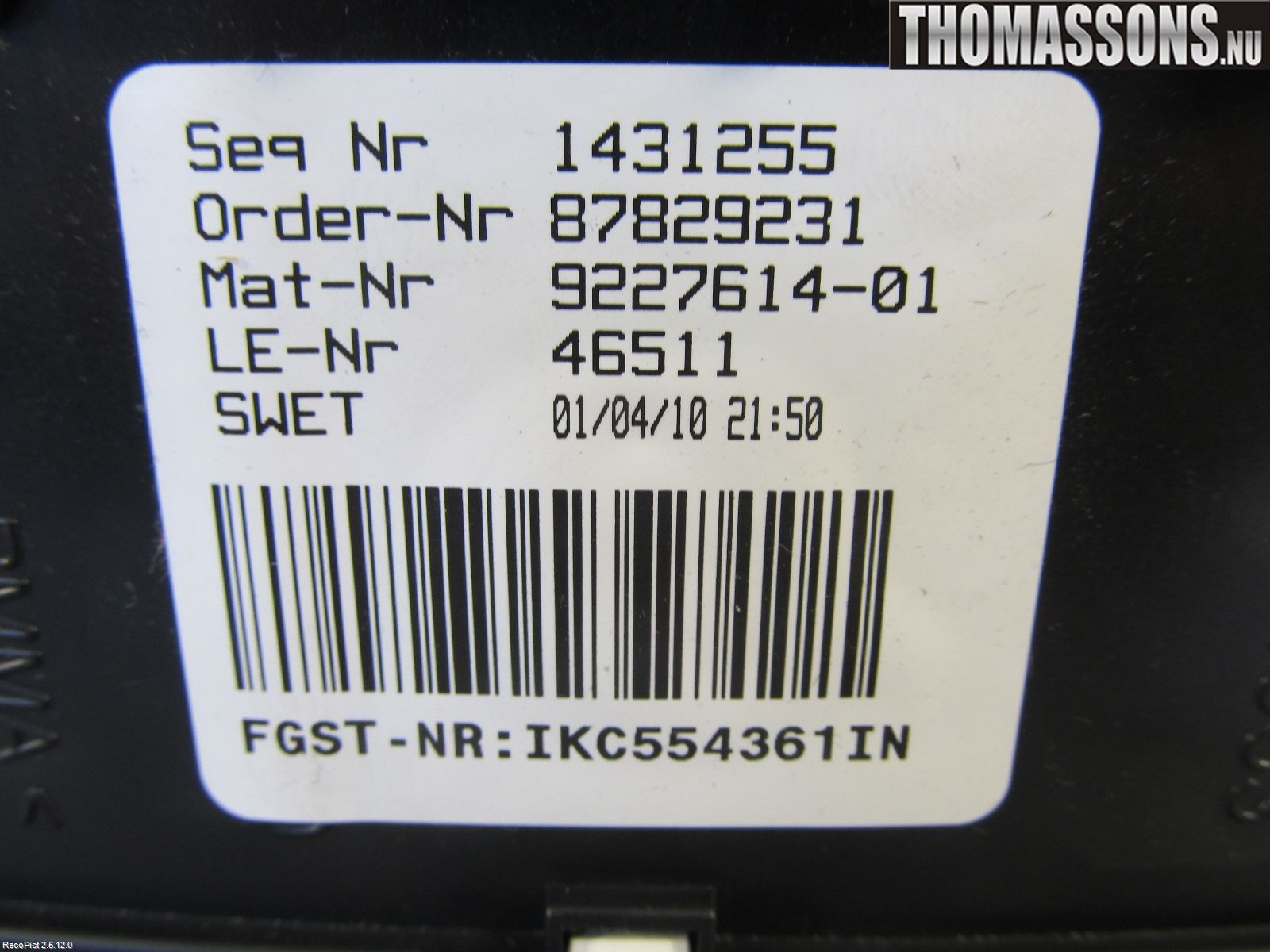 BMW 5 F10/F11/F18 09-17 Instr Kombinert
