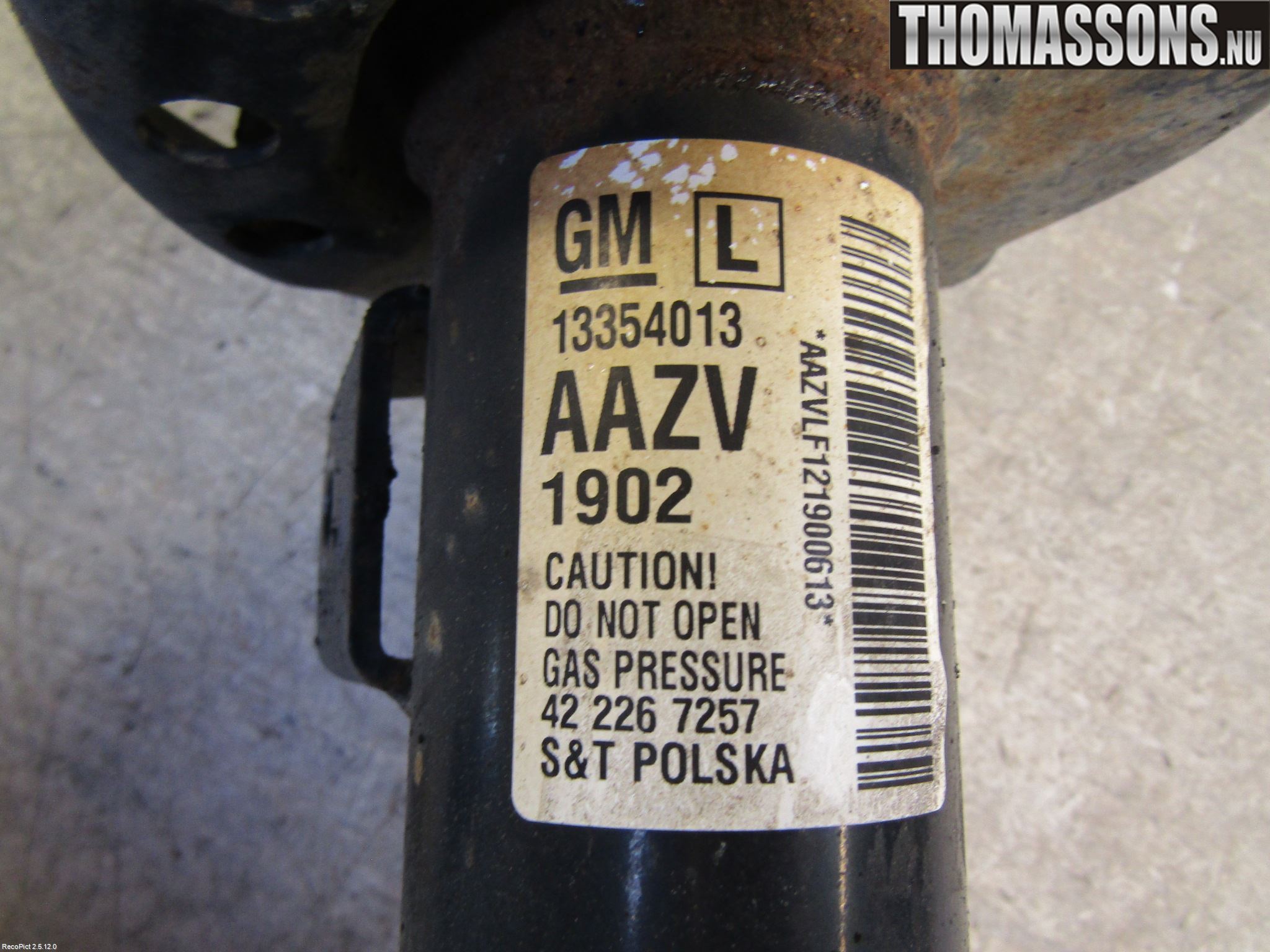 Opel ASTRA J 10-15 Fjærbein Foran Venstre