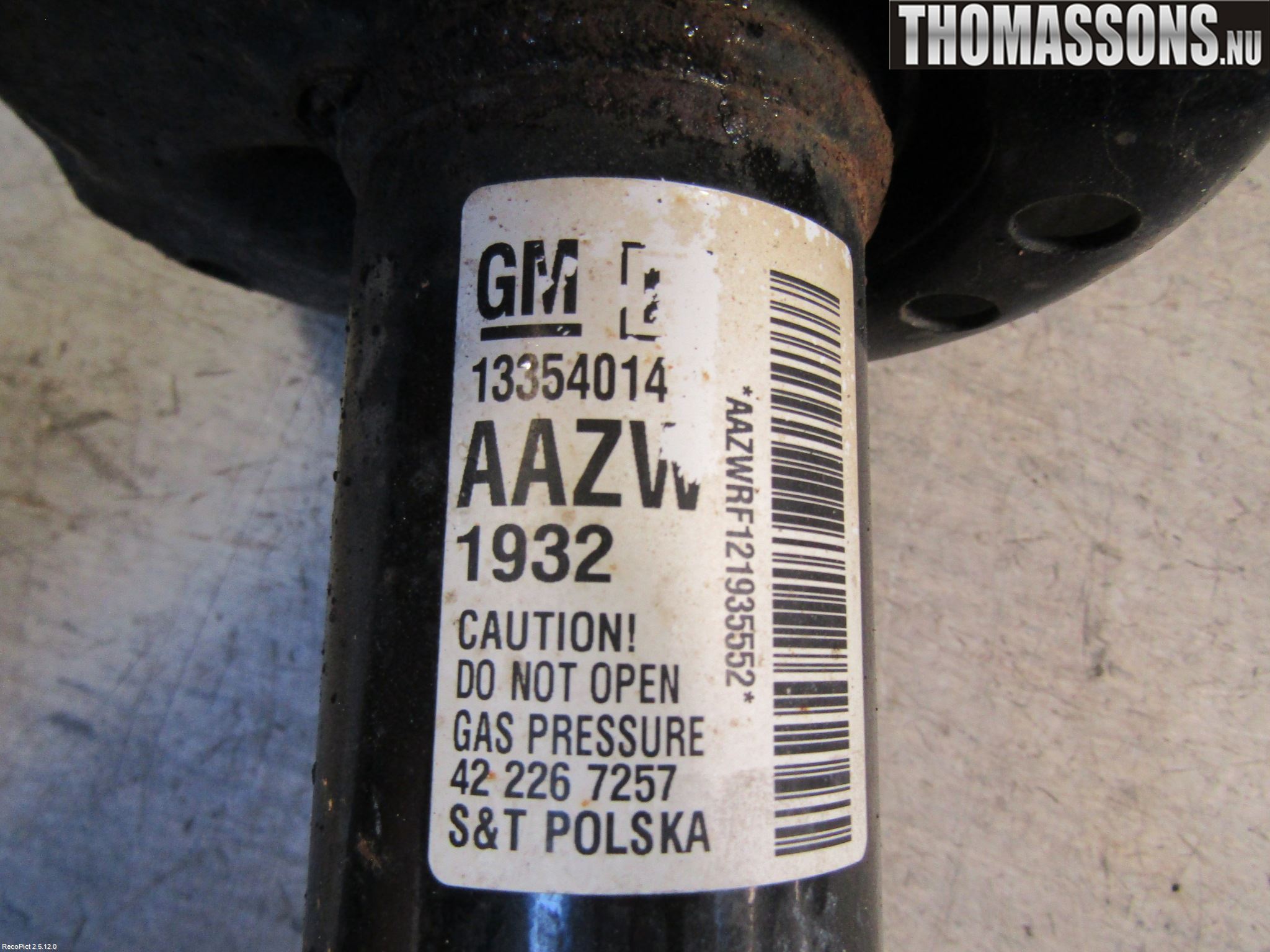 Opel ASTRA J 10-15 Fjærbein Foran Høyre