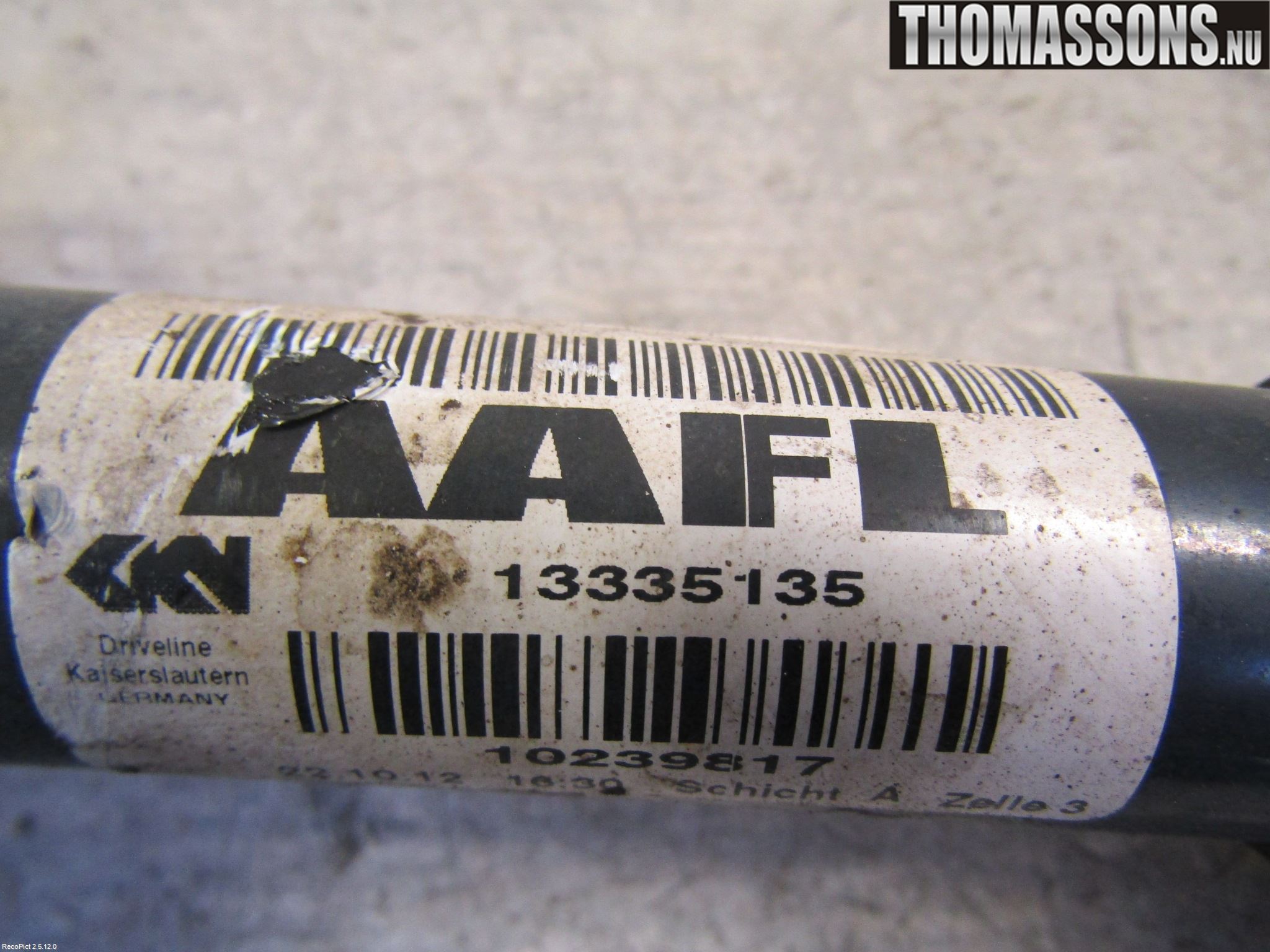 Opel ASTRA J 10-15 Drivaksel Foran Kompl Venstre