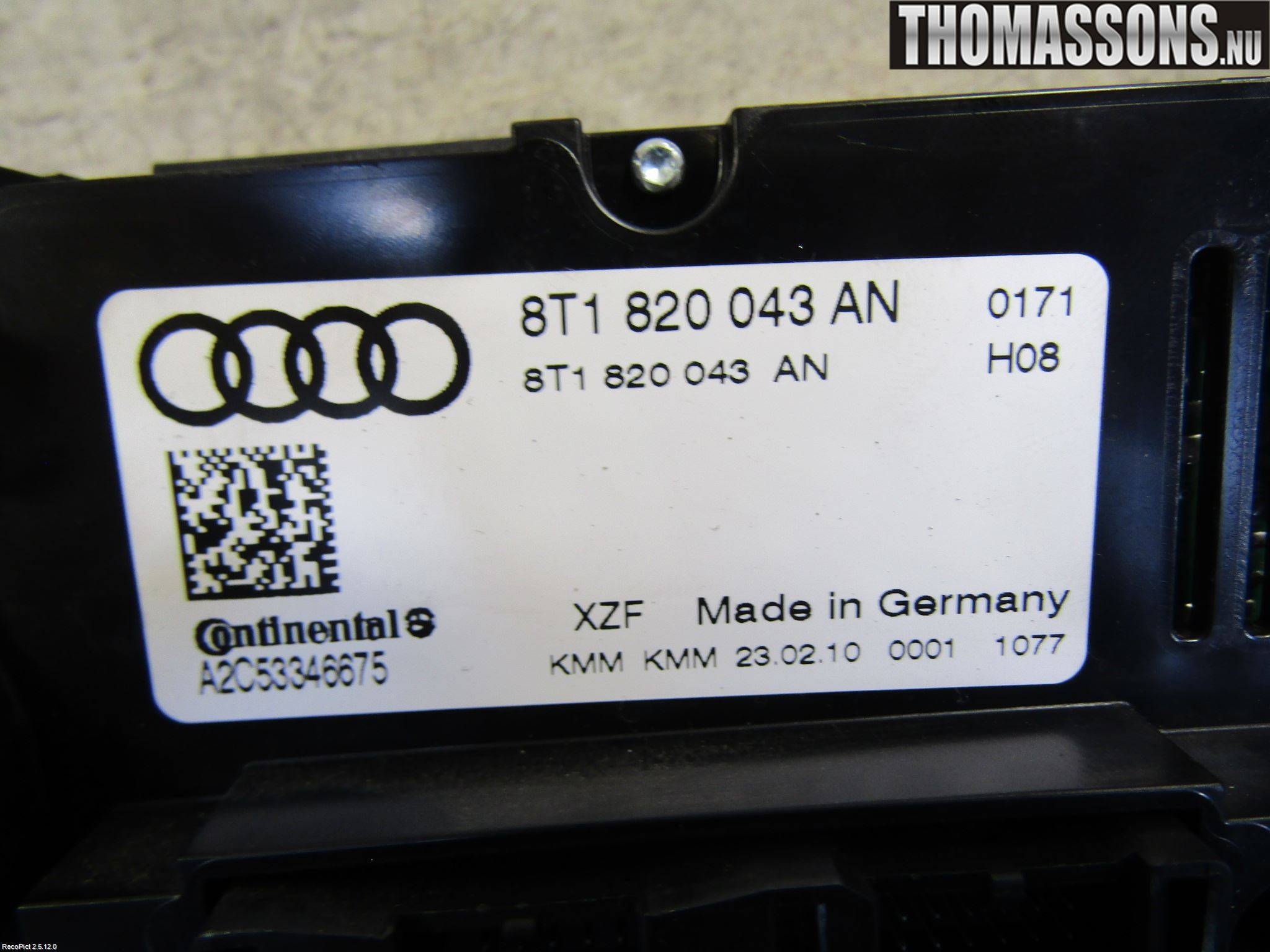 Audi A5 07-16 Varme Ac Betjening-Display