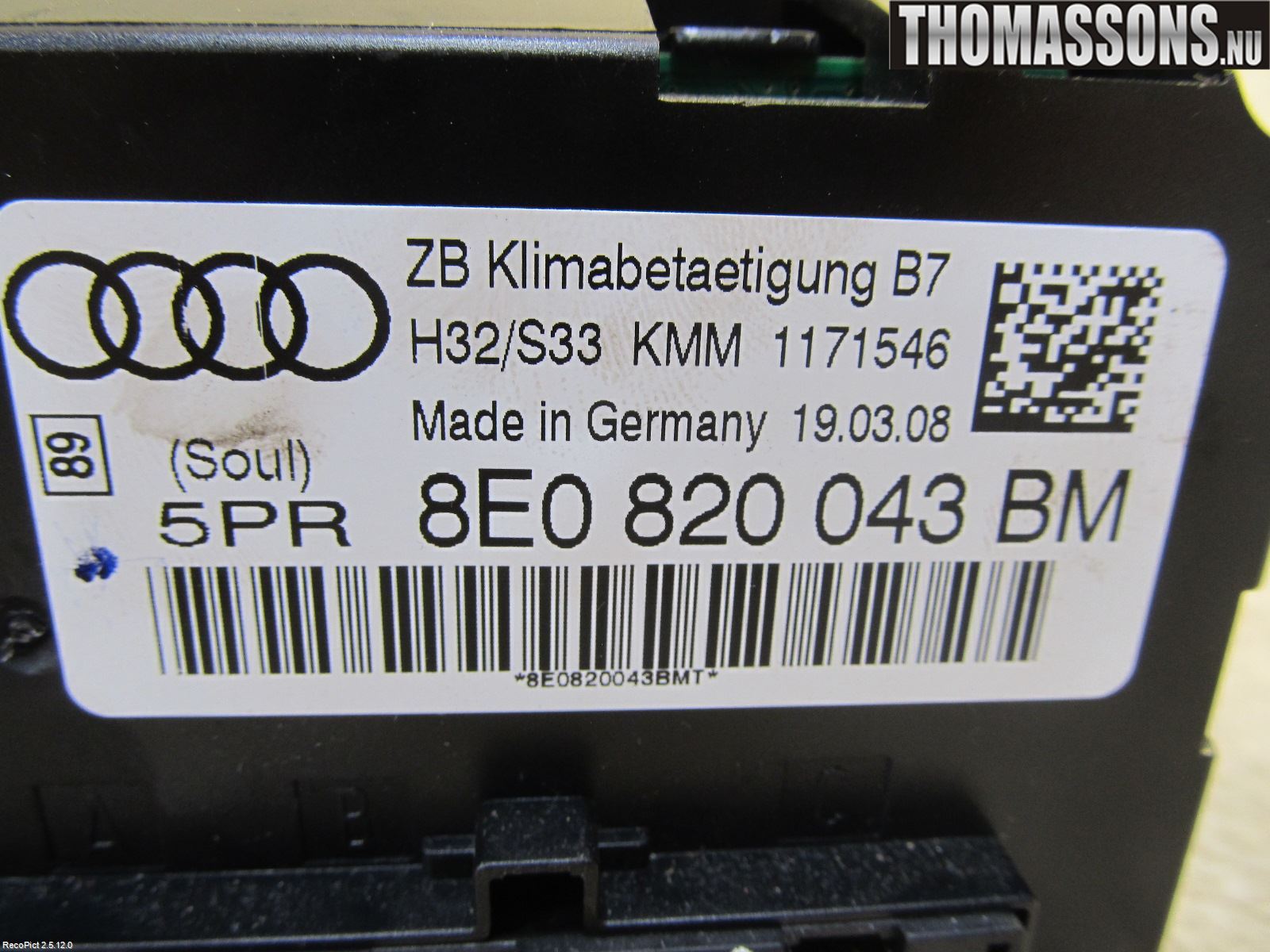 Audi A4/S4 05-07 Varme Ac Betjening-Display