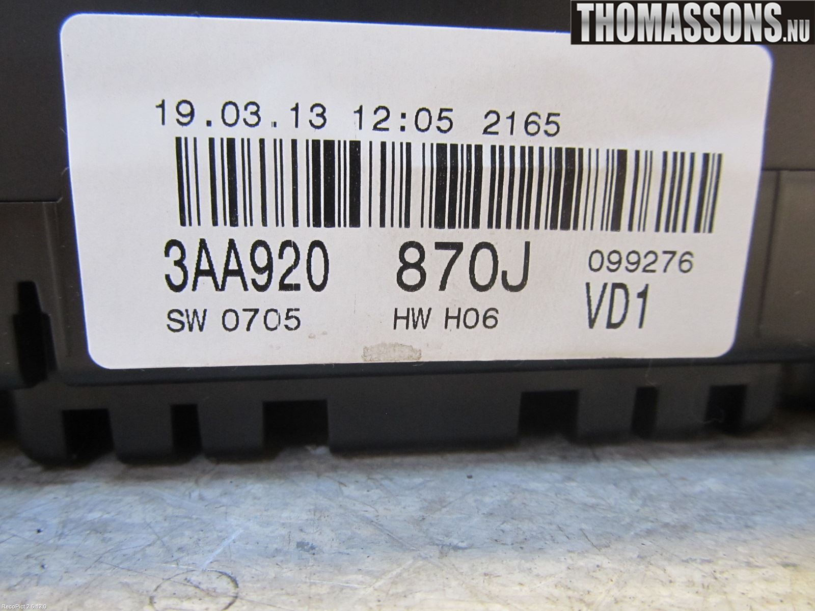 Volkswagen VW PASSAT 11-14 Instr Kombinert