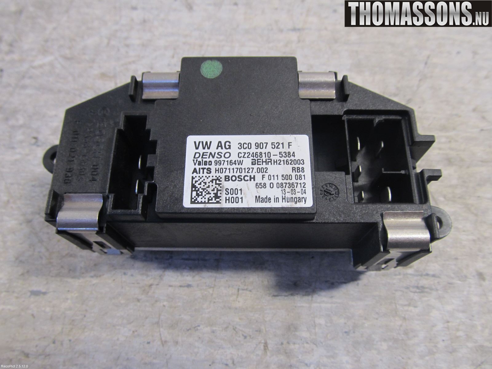 Volkswagen VW PASSAT 11-14 Varmeapparat Viftemotstand