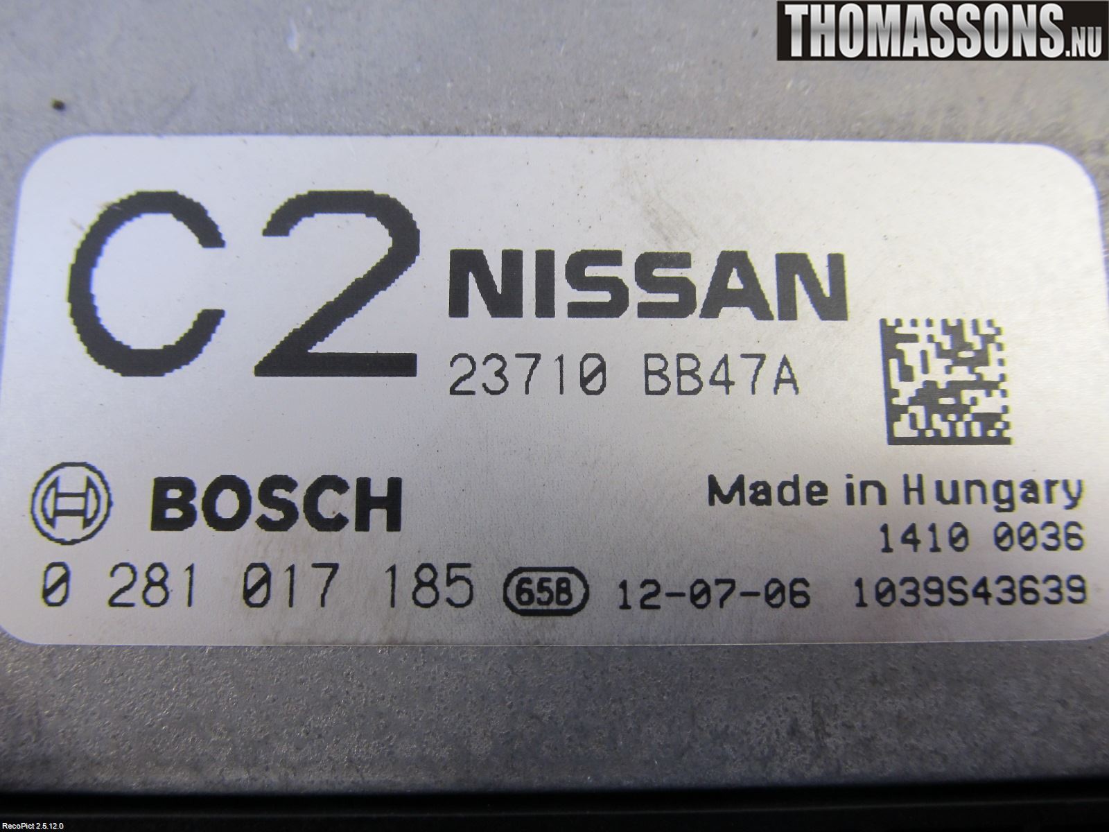 Nissan QASHQAI+2  10-14 Styreenhet Innsprøytning