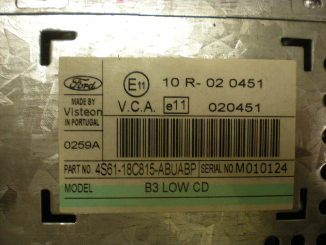 Ford FUSION Stereo Radio Med Cd