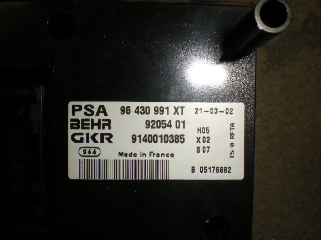 Peugeot 307     01-05 Varme Ac Betjening-Display