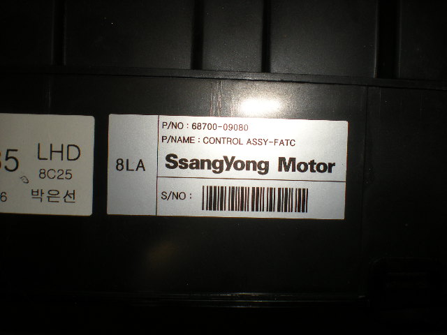 SsangYong SSANG YONG ACTYON/SPORT 06-17 Varme Ac Betjening-Display