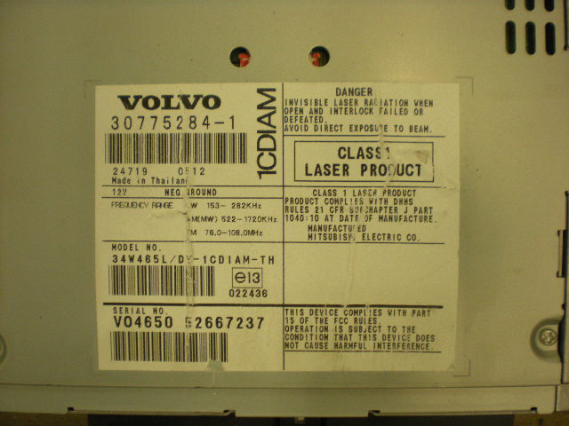 Volvo V50 04-07 Stereo Radio Med Cd