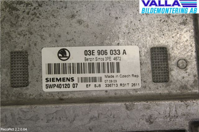 Skoda FABIA 99-07 Styreenhet Innsprøytning