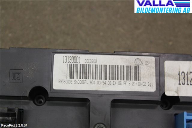 Opel VECTRA C 02-05 Varme Ac Betjening-Display