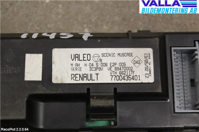 Renault SCÉNIC I  99-03 Varme Ac Betjening-Display