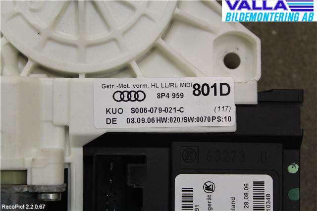 Audi A3/S3 05-13 Vindusheismotor
