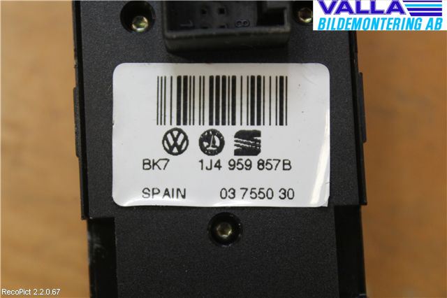 Volkswagen VW PASSAT 01-05 Bryter Vindusheis
