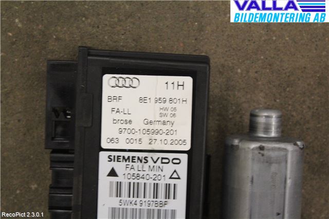 Audi A4/S4 05-07 Vindusheismotor