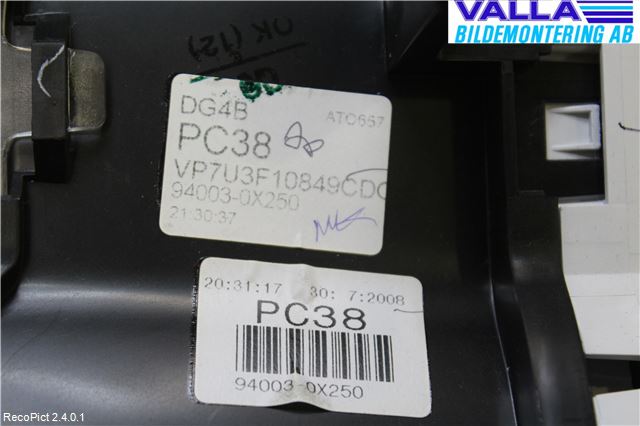 Hyundai i10 PA 08-13 Instr Kombinert