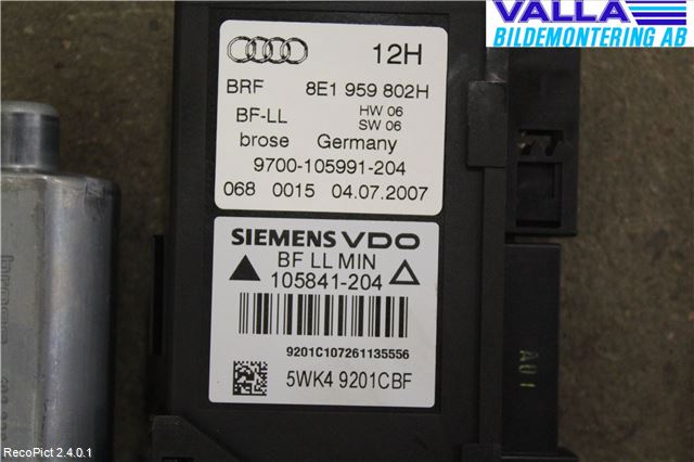 Audi A4/S4 05-07 Vindusheismotor