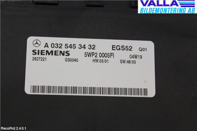 Mercedes-Benz MB E-KLASS (W211) 02-09 Styreenhet Gearkasse