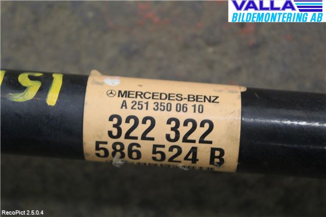Mercedes-Benz MB R-KLASS (W251) 05-13 Drivaksel Bak Kompl Høyre