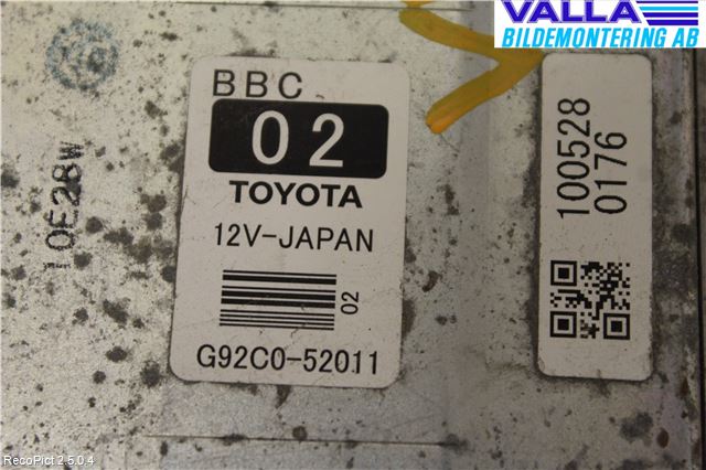 Toyota YARIS XP90 06-11 Styreenhet Øvrig