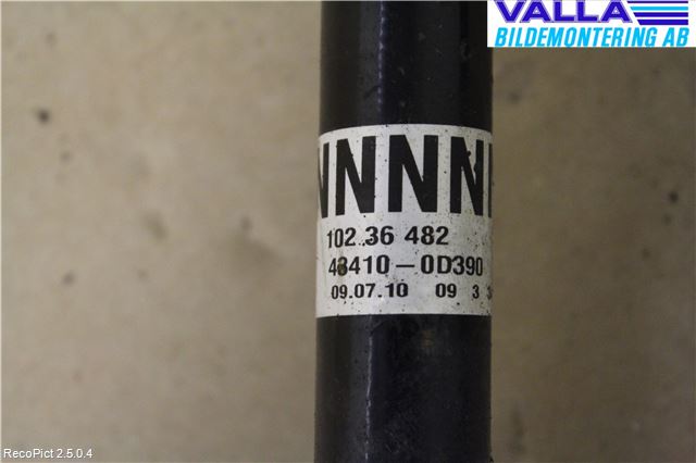 Toyota YARIS XP90 06-11 Drivaksel Foran Kompl Høyre