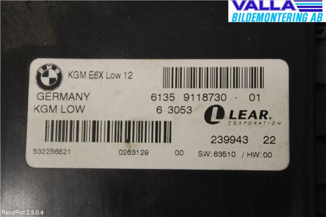 BMW 5 E60/61 Sed/Tou 02-10 Styreenhet Klima
