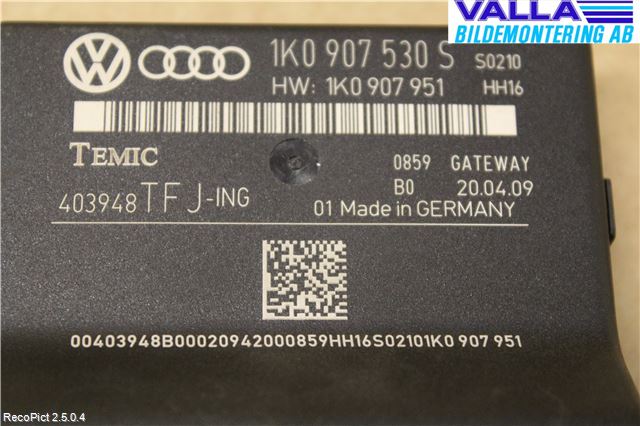 Volkswagen VW GOLF VI 09-13 Styreenhet Øvrig