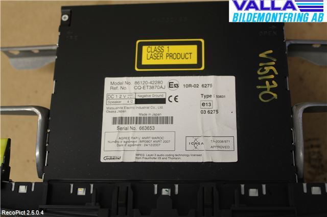 Toyota RAV 4 06-12 Stereo Radio Med Cd