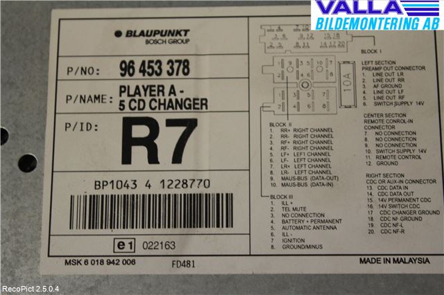 Daewoo LACETTI Stereo Radio Med Cd
